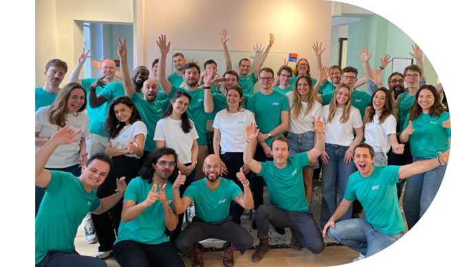 The Bloomflow team gathered outside the Paris HQ