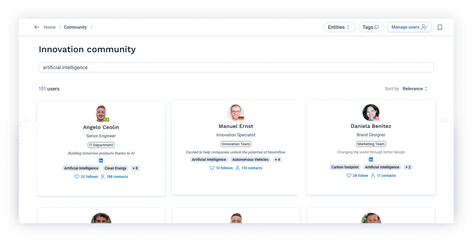 Innovation Community Tab